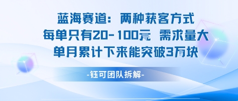 蓝海赛道：需求量大 单月累计下来能突破3W-赚金金-技能学习分享