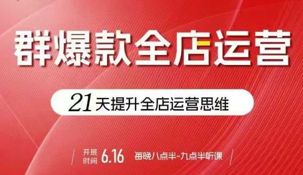 贾真电商群爆款全店运营，21天提升全店运营思维，起店、全店运营爆款不断-赚金金-技能学习分享