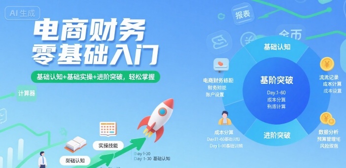 电商财务零基础入门，基础认知+基础实操+进阶突破，轻松掌握-赚金金-技能学习分享