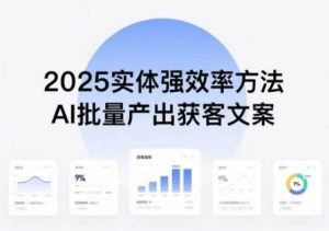 实体强效率方法:AI批量产出获客文案,2025年普通人拥抱AI,实现实体创收-赚金金-技能学习分享