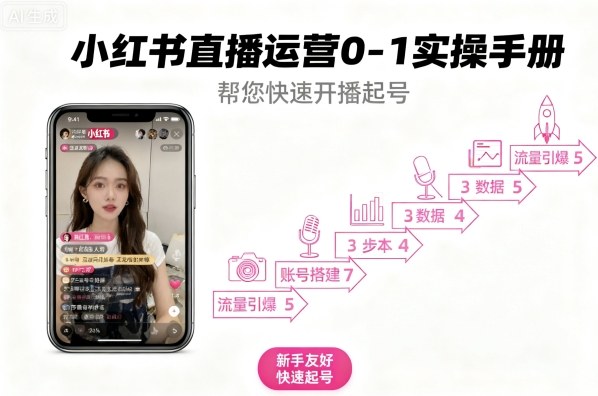 小红书直播运营0-1实操手册，帮您快速开播起号-赚金金-技能学习分享