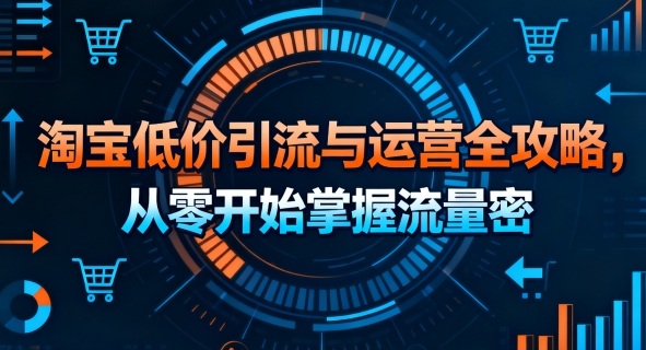 淘宝低价引流与运营全攻略，从零开始掌握流量密码-赚金金-技能学习分享