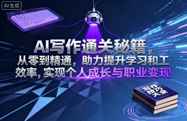 AI写作通关秘籍，从零到精通，助力提升学习和工作效率，实现个人成长与职业变现-赚金金-技能学习分享