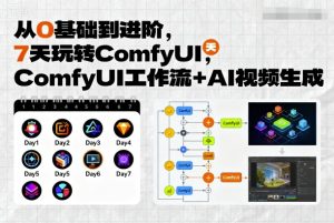 从0基础到进阶,7天玩转ComfyUI,Comfyui工作流+AI视频生成-赚金金-技能学习分享