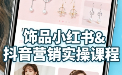 抖音+小红书饰品卖货：货源、开店、内容全教会，让新手快速掌握饰品线上营销全流程，轻松开启变现路-赚金金-技能学习分享