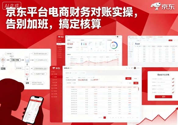 京东平台电商财务对账实操，告别加班，搞定核算-赚金金-技能学习分享