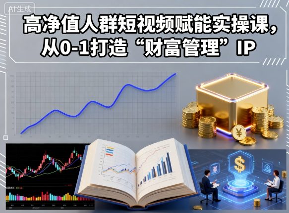 高净值人群短视频赋能实操课，从0-1打造“财富管理”IP-赚金金-技能学习分享