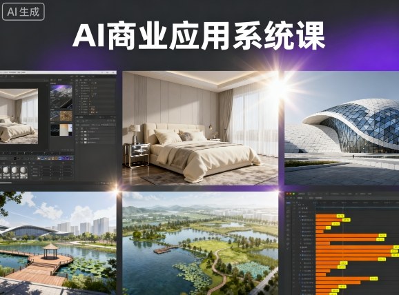 AI商业应用系统课，室内-软装-建筑-景观，智能设计+效果图+动画画实战-赚金金-技能学习分享