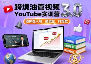 跨境油管视频YouTube实训营3.0,助你稳入局、搞流量、打爆款-赚金金-技能学习分享