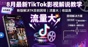8月最新TikTok影视解说教学,新版解决TK目前困境,流量大,收益高-赚金金-技能学习分享