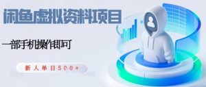 闲鱼虚拟资料项目,每天一小时,新人日入5张-赚金金-技能学习分享