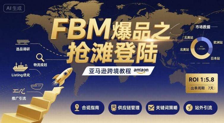 FBM爆品之抢滩登陆-亚马逊跨境教程-赚金金-技能学习分享