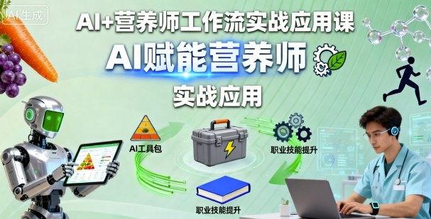 AI+营养师工作流实战应用课，AI赋能营养师-赚金金-技能学习分享