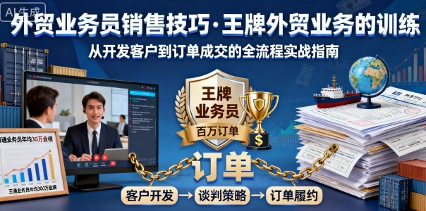 外贸业务员销售技巧，王牌外贸业务的训练-赚金金-技能学习分享