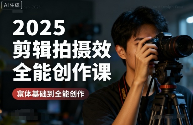 2025剪辑拍摄特效全能创作课，零基础到全能创作-赚金金-技能学习分享