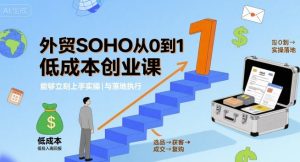 外贸SOHO从0到1低成本创业课,能够立刻上手实操与落地执行-赚金金-技能学习分享