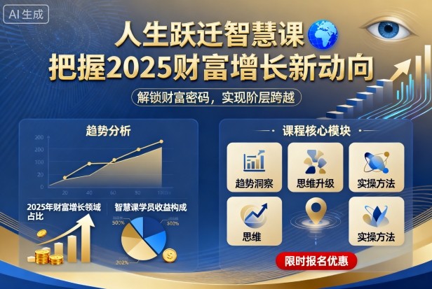人生跃迁智慧课，把据2025财富增长新动向-赚金金-技能学习分享