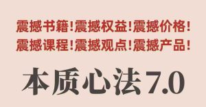 村西边老王本质心法7.0,视频课+《本质心法》电子版-赚金金-技能学习分享