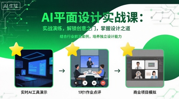AI平面设计实战课，实战演练，解锁创意之门，掌握设计之道-赚金金-技能学习分享