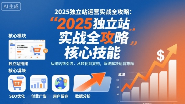 2025独立站运营实战全攻略，一站式掌握独立站运营核心技能-赚金金-技能学习分享