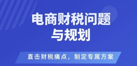 电商企业财税风险与规避，直击财税痛点，制定专属方案-赚金金-技能学习分享