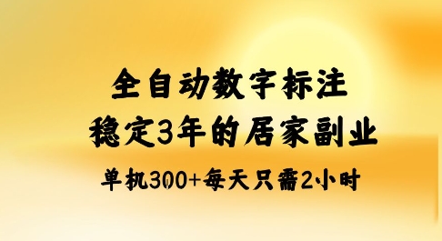 全自动数字标注，稳定3年的蓝海项目，居家也能矩阵开干的副业，单机日入3张+【揭秘】-赚金金-技能学习分享