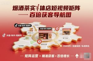烟酒茶实体店短视频矩阵百倍获客导航图-赚金金-技能学习分享