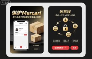 煤炉Mercari国外闲鱼二手电商运营实战全流程,仿品高利润,简单上手,闷声搞钱-赚金金-技能学习分享