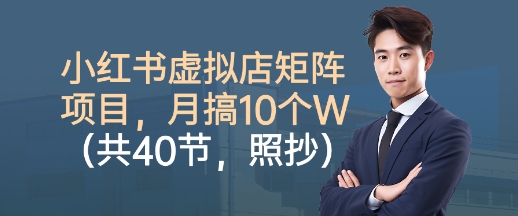 小红书虚拟店矩阵项目，照抄照做，月搞1W+（共40节）-赚金金-技能学习分享
