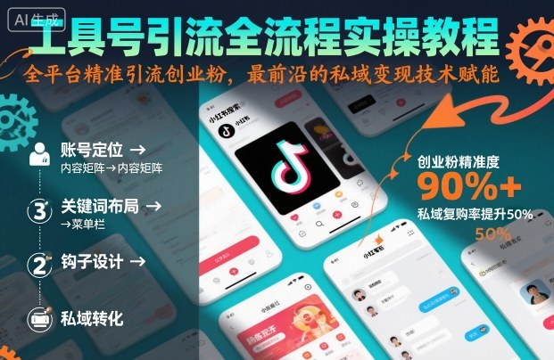 工具号引流全流程保姆级实操教程，全平台精准引流创业粉，最前沿的私域变现技术赋能-赚金金-技能学习分享