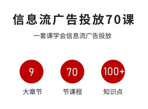 信息流广告投放实战70课，一套课学会信息流广告投放，迄今为止，最系统化教程-赚金金-技能学习分享