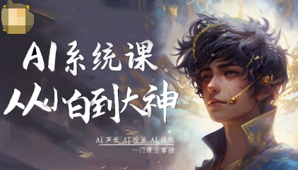 AI系统课程，从小白到大神系统学AI，AI声音-AI绘画-AI视频一门课全掌握-赚金金-技能学习分享