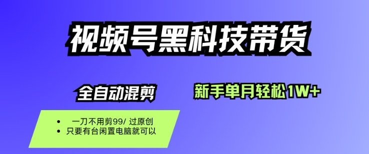 视频号黑科技短视频带货，新手一个月也1W+，纯搬运一刀不用剪，零投入【揭秘】-赚金金-技能学习分享