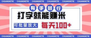 打字賺米,有手就行,日入几张,随时随地可做,可矩阵放大【揭秘】-赚金金-技能学习分享