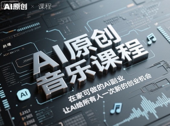 AI原创音乐课程，在家可做的Ai副业，让Ai给所有人一次新的创业机会-赚金金-技能学习分享