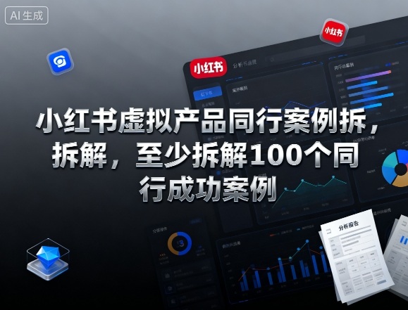 小红书虚拟产品同行案例拆解，至少拆解100个同行成功案例-赚金金-技能学习分享