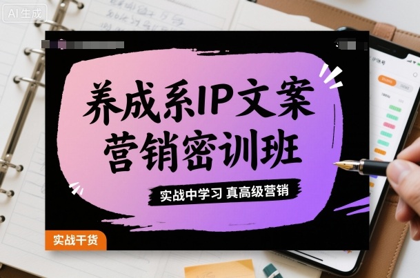 养成系IP文案营销密训班，实战中学习真高级营销-赚金金-技能学习分享