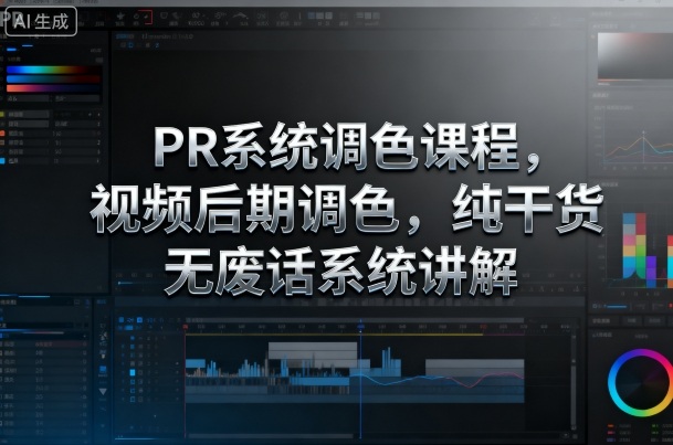 PR系统调色课程，视频后期调色，纯干货无废话系统讲解-赚金金-技能学习分享