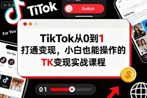 TikTok从0到1打通变现,小白也能操作的TK变现实战课程-赚金金-技能学习分享