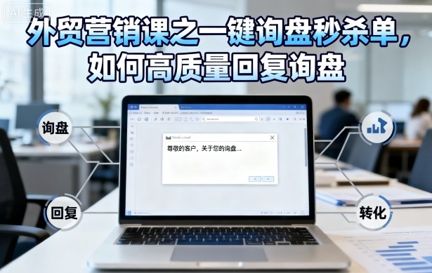 外贸营销课之一键询盘秒杀单，如何高质量回复询盘-赚金金-技能学习分享