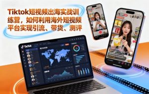 Tiktok短视频出海实战训练营,如何利用海外短视频平台实现引流、带货、测评-赚金金-技能学习分享