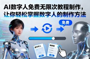 AI数字人免费无限次教程制作,让你轻松掌握数字人的制作方法-赚金金-技能学习分享