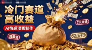 公众号冷门赛道，用AI做情感漫画，7天开通流量主，操作简单，小白可玩-赚金金-技能学习分享