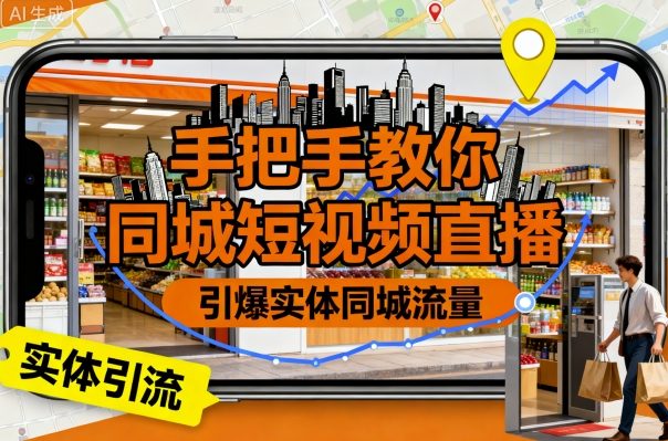 手把手教你同城短视频直播，引爆实体同城流量-赚金金-技能学习分享