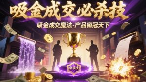 吸金成交必杀技,吸金成交魔法-产品销冠天下-赚金金-技能学习分享