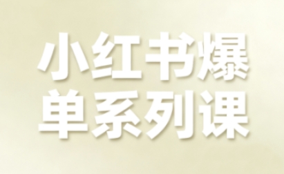小红书爆单系列课，聚焦小红书电商全链路增长-赚金金-技能学习分享