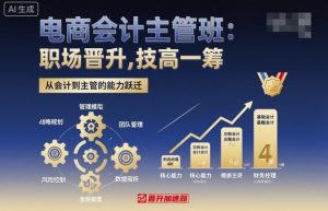 电商会计主管班,职场晋升,技高一筹-赚金金-技能学习分享