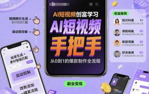 AI短视频创富学习,手把手教会你制作AI短视频-赚金金-技能学习分享
