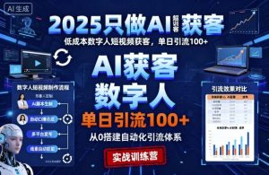 2025只做AI获客,AI超级获客实训营,低成本数字人短视频获客,单日引流100+-赚金金-技能学习分享