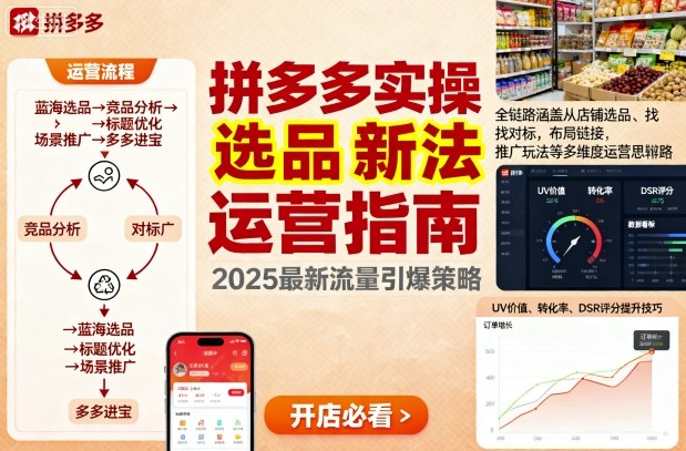 王校长9月12拼多多实操新玩法，全链路涵盖从店铺选品、找对标，布局链接，推广玩法等多维度运营思路（更新）-赚金金-技能学习分享